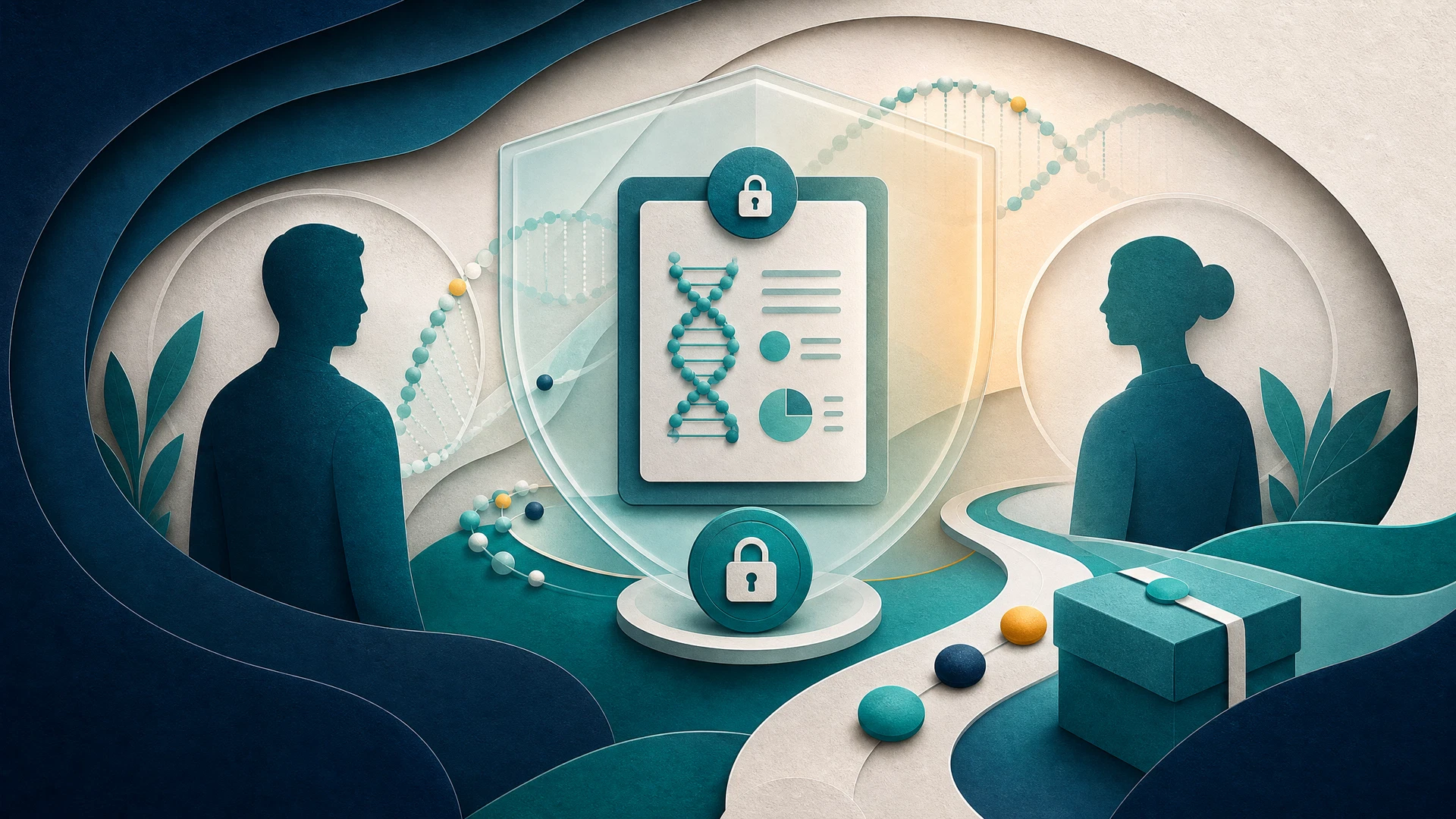 Laudo genético protegido por uma barreira de privacidade